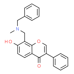 ChemSpider 2D Image | 8-{[Benzyl(methyl)amino]methyl}-7-hydroxy-3-phenyl-4H-chromen-4-one | C24H21NO3