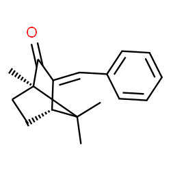 ChemSpider 2D Image | (1R,3E,4S)-3-Benzylidene-1,7,7-trimethylbicyclo[2.2.1]heptan-2-one | C17H20O