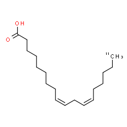 ChemSpider 2D Image | (9Z,12Z)-(18-~11~C)-9,12-Octadecadienoic acid | C1711CH32O2