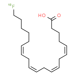 ChemSpider 2D Image | (5Z,8Z,11Z,14Z)-20-(~18~F)Fluoro-5,8,11,14-icosatetraenoic acid | C20H3118FO2