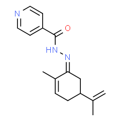 ChemSpider 2D Image | N'-[(1Z)-5-Isopropenyl-2-methyl-2-cyclohexen-1-ylidene]isonicotinohydrazide | C16H19N3O