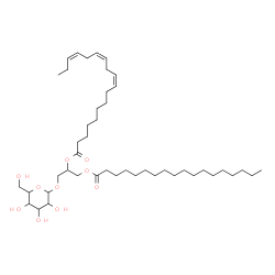 ChemSpider 2D Image | 1-(Hexopyranosyloxy)-3-(stearoyloxy)-2-propanyl (9Z,12Z,15Z)-9,12,15-octadecatrienoate | C45H80O10