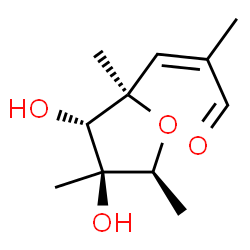 ChemSpider 2D Image | (2Z)-3-[(2R,3S,4S,5S)-3,4-Dihydroxy-2,4,5-trimethyltetrahydro-2-furanyl]-2-methylacrylaldehyde | C11H18O4