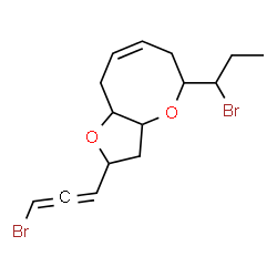 ChemSpider 2D Image | (7Z)-2-(3-Bromopropadienyl)-5-(1-bromopropyl)-3,3a,5,6,9,9a-hexahydro-2H-furo[3,2-b]oxocine | C15H20Br2O2