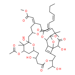ChemSpider 2D Image | (7E)-13-Acetoxy-11,17,27-trihydroxy-21-(1-hydroxyethyl)-7-(2-methoxy-2-oxoethylidene)-2,2,12,12-tetramethyl-19,28-dioxo-20,29,31,32,33-pentaoxahexacyclo[23.4.1.1~1,26~.1~5,9~.1~11,15~.0~23,26~]tritria
conta-3,23-dien-30-yl (2E,4Z)-2,4-octadienoate | C47H64O17