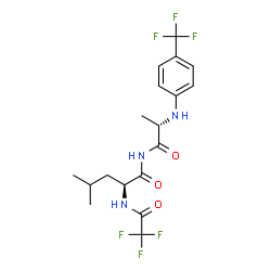 ChemSpider 2D Image | N~2~-(Trifluoroacetyl)-N-[(2S)-2-{[4-(trifluoromethyl)phenyl]amino}propanoyl]-L-leucinamide | C18H21F6N3O3