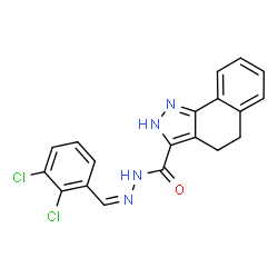 ChemSpider 2D Image | N'-[(Z)-(2,3-Dichlorophenyl)methylene]-4,5-dihydro-2H-benzo[g]indazole-3-carbohydrazide | C19H14Cl2N4O