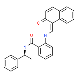 ChemSpider 2D Image | 2-{[(Z)-(2-Oxo-1(2H)-naphthalenylidene)methyl]amino}-N-[(1S)-1-phenylethyl]benzamide | C26H22N2O2