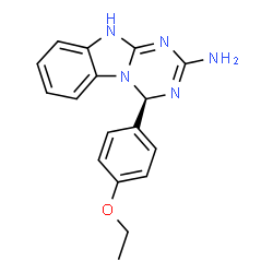 ChemSpider 2D Image | (4R)-4-(4-Ethoxyphenyl)-4,10-dihydro[1,3,5]triazino[1,2-a]benzimidazol-2-amine | C17H17N5O