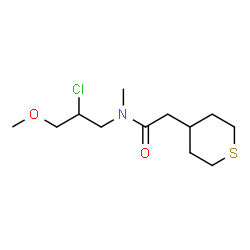 ChemSpider 2D Image | N-(2-Chloro-3-methoxypropyl)-N-methyl-2-(tetrahydro-2H-thiopyran-4-yl)acetamide | C12H22ClNO2S