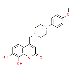 ChemSpider 2D Image | 7,8-Dihydroxy-4-{[4-(4-methoxyphenyl)-1-piperazinyl]methyl}-2H-chromen-2-one | C21H22N2O5