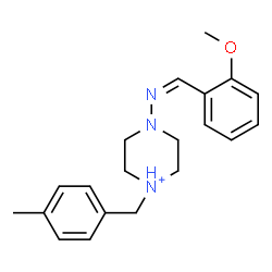 ChemSpider 2D Image | 4-[(Z)-(2-Methoxybenzylidene)amino]-1-(4-methylbenzyl)piperazin-1-ium | C20H26N3O