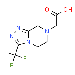 ChemSpider 2D Image | [3-(Trifluoromethyl)-5,6-dihydro[1,2,4]triazolo[4,3-a]pyrazin-7(8H)-yl]acetic acid | C8H9F3N4O2