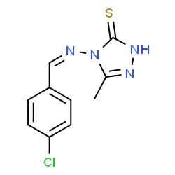 ChemSpider 2D Image | 4-[(Z)-(4-Chlorobenzylidene)amino]-5-methyl-2,4-dihydro-3H-1,2,4-triazole-3-thione | C10H9ClN4S