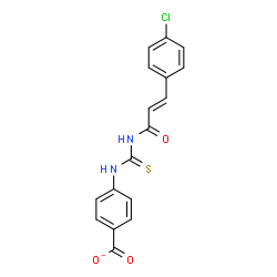 ChemSpider 2D Image | 4-({[(2E)-3-(4-Chlorophenyl)-2-propenoyl]carbamothioyl}amino)benzoate | C17H12ClN2O3S