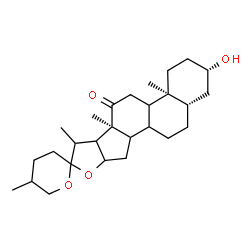 ChemSpider 2D Image | (3beta,5alpha,8xi,9xi,14xi,16xi,17xi,20xi,22xi)-3-Hydroxyspirostan-12-one | C27H42O4