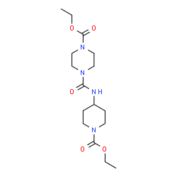 ChemSpider 2D Image | Ethyl 4-{[1-(ethoxycarbonyl)-4-piperidinyl]carbamoyl}-1-piperazinecarboxylate | C16H28N4O5