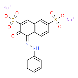 ChemSpider 2D Image | Disodium (4E)-3-oxo-4-(phenylhydrazono)-3,4-dihydro-2,7-naphthalenedisulfonate | C16H10N2Na2O7S2