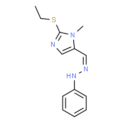 ChemSpider 2D Image | 2-(Ethylsulfanyl)-1-methyl-5-[(Z)-(phenylhydrazono)methyl]-1H-imidazole | C13H16N4S