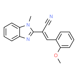 ChemSpider 2D Image | (2E)-3-(2-Methoxyphenyl)-2-(1-methyl-1H-benzimidazol-2-yl)acrylonitrile | C18H15N3O