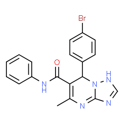 ChemSpider 2D Image | 7-(4-Bromophenyl)-5-methyl-N-phenyl-1,7-dihydro[1,2,4]triazolo[1,5-a]pyrimidine-6-carboxamide | C19H16BrN5O