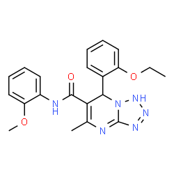ChemSpider 2D Image | 7-(2-Ethoxyphenyl)-N-(2-methoxyphenyl)-5-methyl-1,7-dihydrotetrazolo[1,5-a]pyrimidine-6-carboxamide | C21H22N6O3
