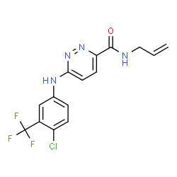 ChemSpider 2D Image | N-Allyl-6-{[4-chloro-3-(trifluoromethyl)phenyl]amino}-3-pyridazinecarboxamide | C15H12ClF3N4O