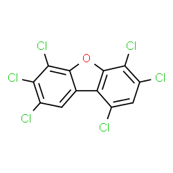 ChemSpider 2D Image | 1,3,4,6,7,8-HEXACHLORODIBENZOFURAN | C12H2Cl6O