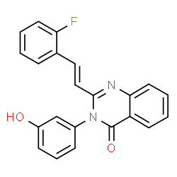 ChemSpider 2D Image | 2-[2-(2-Fluoro-phenyl)-vinyl]-3-(3-hydroxy-phenyl)-3H-quinazolin-4-one | C22H15FN2O2