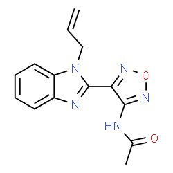 ChemSpider 2D Image | N-[4-(1-Allyl-1H-benzimidazol-2-yl)-1,2,5-oxadiazol-3-yl]acetamide | C14H13N5O2