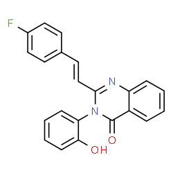 ChemSpider 2D Image | 2-[(E)-2-(4-Fluorophenyl)vinyl]-3-(2-hydroxyphenyl)-4(3H)-quinazolinone | C22H15FN2O2