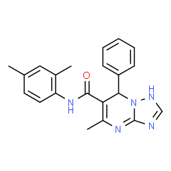 ChemSpider 2D Image | N-(2,4-Dimethylphenyl)-5-methyl-7-phenyl-1,7-dihydro[1,2,4]triazolo[1,5-a]pyrimidine-6-carboxamide | C21H21N5O
