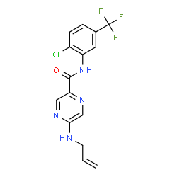 ChemSpider 2D Image | 5-(Allylamino)-N-[2-chloro-5-(trifluoromethyl)phenyl]-2-pyrazinecarboxamide | C15H12ClF3N4O