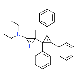 ChemSpider 2D Image | N,N-Diethyl-2-methyl-2-(1,2,3-triphenyl-2-cyclopropen-1-yl)-2H-aziren-3-amine | C28H28N2