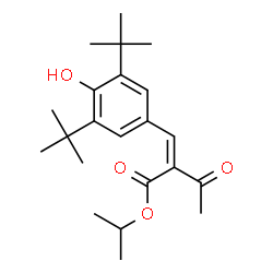 ChemSpider 2D Image | Isopropyl (2Z)-2-(3,5-di-tert-butyl-4-hydroxybenzylidene)-3-oxobutanoate | C22H32O4