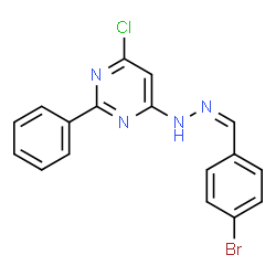 ChemSpider 2D Image | 4-[(2Z)-2-(4-Bromobenzylidene)hydrazino]-6-chloro-2-phenylpyrimidine | C17H12BrClN4