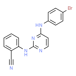 ChemSpider 2D Image | 2-({4-[(4-Bromophenyl)amino]-2-pyrimidinyl}amino)benzonitrile | C17H12BrN5