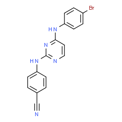 ChemSpider 2D Image | 4-({4-[(4-Bromophenyl)amino]-2-pyrimidinyl}amino)benzonitrile | C17H12BrN5