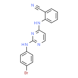 ChemSpider 2D Image | 2-({2-[(4-Bromophenyl)amino]-4-pyrimidinyl}amino)benzonitrile | C17H12BrN5