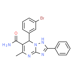 ChemSpider 2D Image | 7-(3-Bromophenyl)-5-methyl-2-phenyl-1,7-dihydro[1,2,4]triazolo[1,5-a]pyrimidine-6-carboxamide | C19H16BrN5O