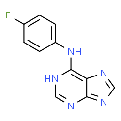 ChemSpider 2D Image | N-(4-Fluorophenyl)-1H-purin-6-amine | C11H8FN5