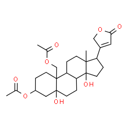 ChemSpider 2D Image | 3,19-Diacetoxy-5,14-dihydroxycard-20(22)-enolide | C27H38O8