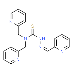 ChemSpider 2D Image | (2Z)-N,N-Bis(2-pyridinylmethyl)-2-(2-pyridinylmethylene)hydrazinecarbothioamide | C19H18N6S