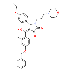 ChemSpider 2D Image | (4E)-4-{[4-(Benzyloxy)-2-methylphenyl](hydroxy)methylene}-5-(4-ethoxyphenyl)-1-[3-(4-morpholinyl)propyl]-2,3-pyrrolidinedione | C34H38N2O6