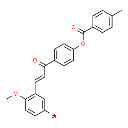 ChemSpider 2D Image | 4-[(2E)-3-(5-Bromo-2-methoxyphenyl)-2-propenoyl]phenyl 4-methylbenzoate | C24H19BrO4