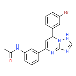 ChemSpider 2D Image | N-{3-[7-(3-Bromophenyl)-1,7-dihydro[1,2,4]triazolo[1,5-a]pyrimidin-5-yl]phenyl}acetamide | C19H16BrN5O