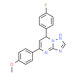 ChemSpider 2D Image | 7-(4-Fluorophenyl)-5-(4-methoxyphenyl)-1,7-dihydro[1,2,4]triazolo[1,5-a]pyrimidine | C18H15FN4O