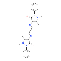 ChemSpider 2D Image | 4,4'-[(1E,2E)-1,2-Ethanediylidenedi(E)azanylylidene]bis(1,5-dimethyl-2-phenyl-1,2-dihydro-3H-pyrazol-3-one) | C24H24N6O2