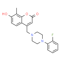 ChemSpider 2D Image | 4-{[4-(2-Fluorophenyl)-1-piperazinyl]methyl}-7-hydroxy-8-methyl-2H-chromen-2-one | C21H21FN2O3