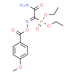 ChemSpider 2D Image | Diethyl {(1Z)-2-amino-N-[(4-methoxybenzoyl)oxy]-2-oxoethanimidoyl}phosphonate | C14H19N2O7P